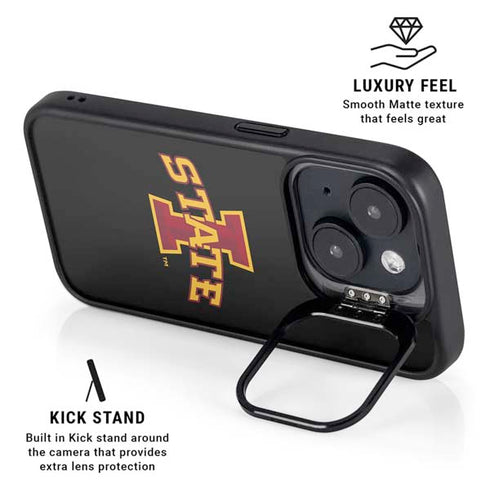 Iowa State University Primary Logo Black iPhone 14 Kickstand Case